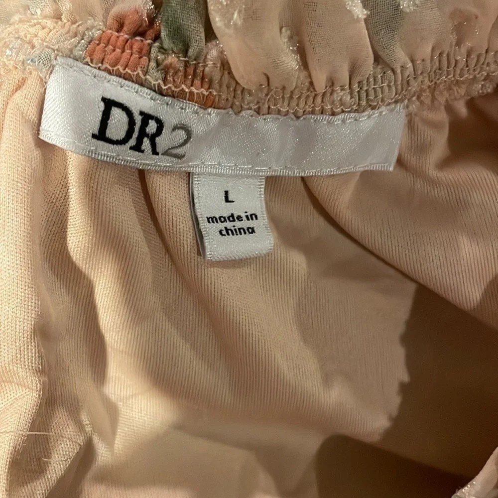 Dr2 by Daniel Rinn Pink and Blue Floral Dotted Dress size L - Picture 6 of 8